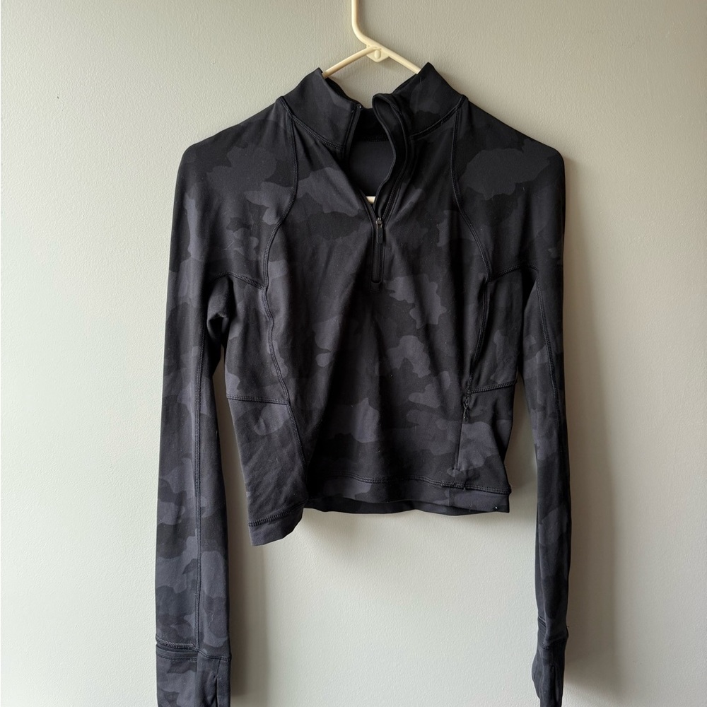 lululemon athletica Black Camo It’s Rulu Crop Pullover